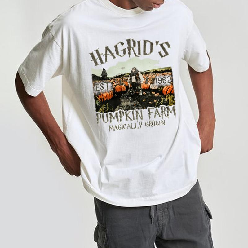 HP Hagrid's Pumpkin Farm Unisex Sweatshirt Hoodie Shirt Cotton Relaxed Fit, Hogwarts T-Shirt