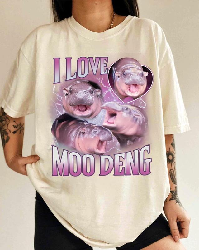 Moo Deng Shirt, I Love Moo Deng Shirt, Khao Kheow Open Zoo T-Shirt, Hippo Lover T-Shirt