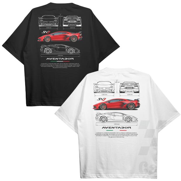 Drive in Style Car-Themed T-Shirts, Aventador SVJ T-Shirt, Aventador SVJ Technical Specs T-Shirt, Racing Shirt, Sport Car Shirt Menswear Top