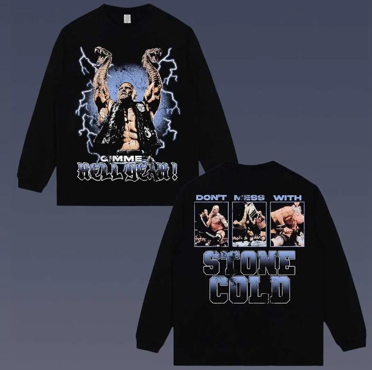 Stone Cold Doube Sided Vintage Tee, Stone Cold T-Shirt, WWE Shirt, Vintage Graphic Tees, Unisex Wrestler Shirt Top Menswear Womenswear Streetwear
