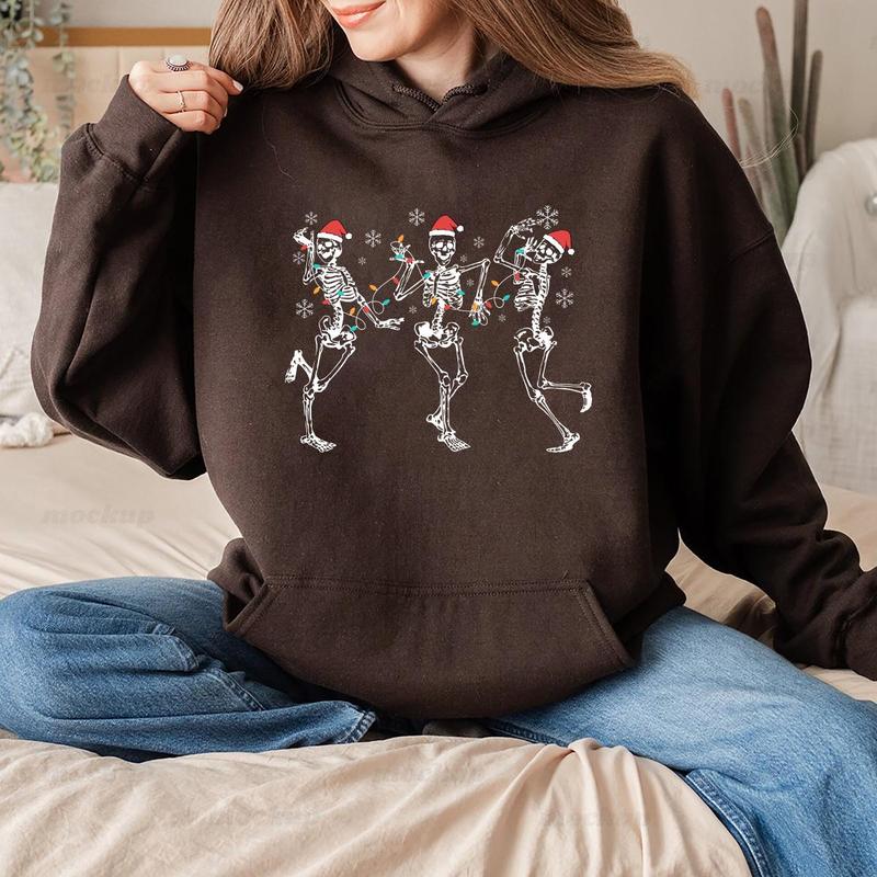 Dancing Skeleton Chirstmas Sweatshirt, Hoodie, Tshirt, Cute Christmas 2024 Gifts