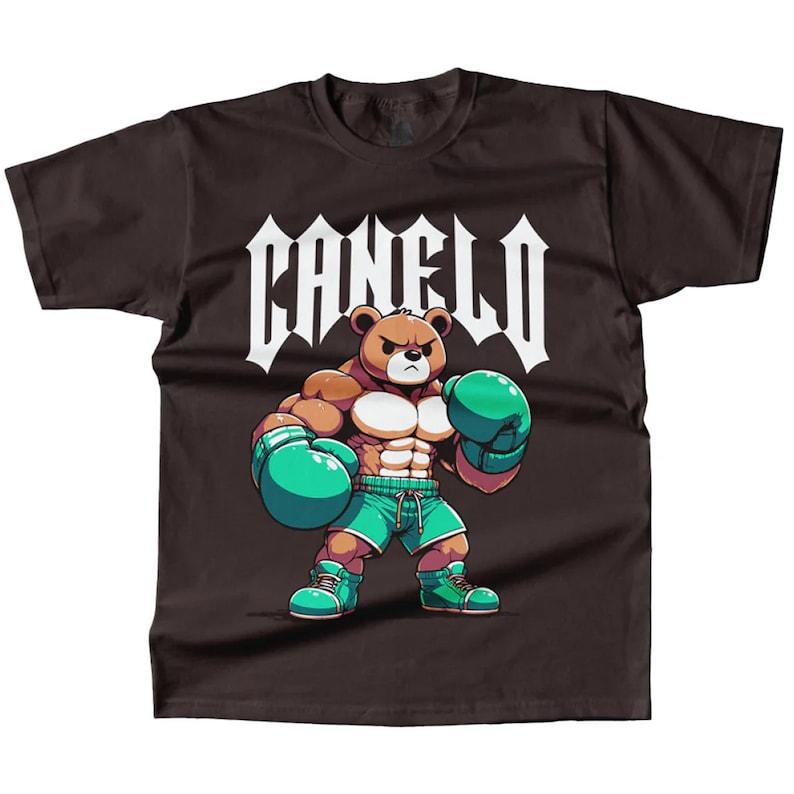 Canelo Tedy Bear Shirt, Saul Canelo Alvarez Boxing Bear Short Sleeve T-Shirt All Sizes Classic Cotton Fabric Menswear