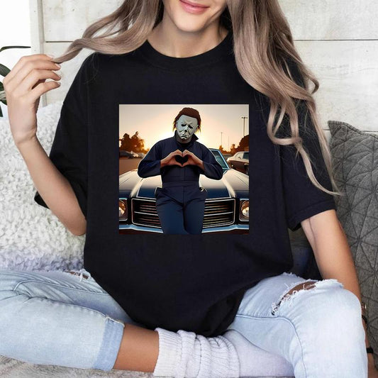Vintage MIchael MYers Halloween Shirt, Horror Movie Shirt, Horror Character Shirt, Pumpkin Halloween Shirt, Retro Halloween Shirt