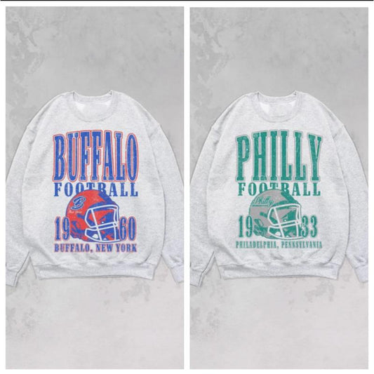 Vintage Football Sport Grey Color Sweatshirt, 90's All Team Football Oversized Sweatshirt, Football Jersey, Gifts for Football Fan Sport Classic Casua