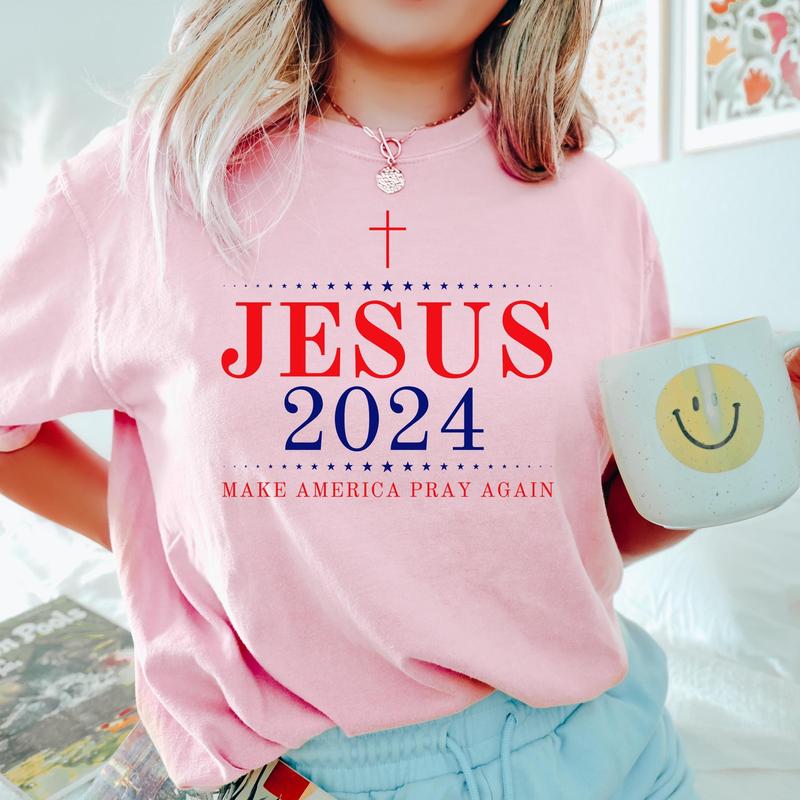 Jesus Christ 2024 Tshirt, Only Jesus Can Save This Nation Tee, Religious Election Day Shirt, Jesus 2024 Vote Shirt, Make America Pray Again, Cotton Ro
