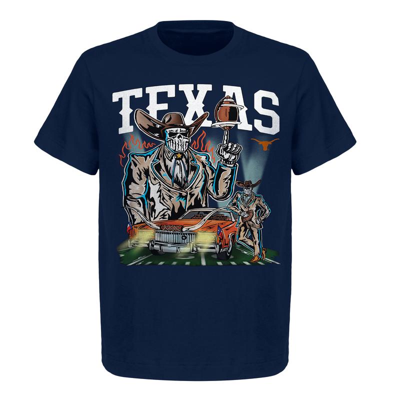 Warren Lotas - Texas Longhorns Football - Unique Retro Western Skeleton Cowboy Printed Shirt, Dead Man's Football Graphic T-Shirt, For Men and Women