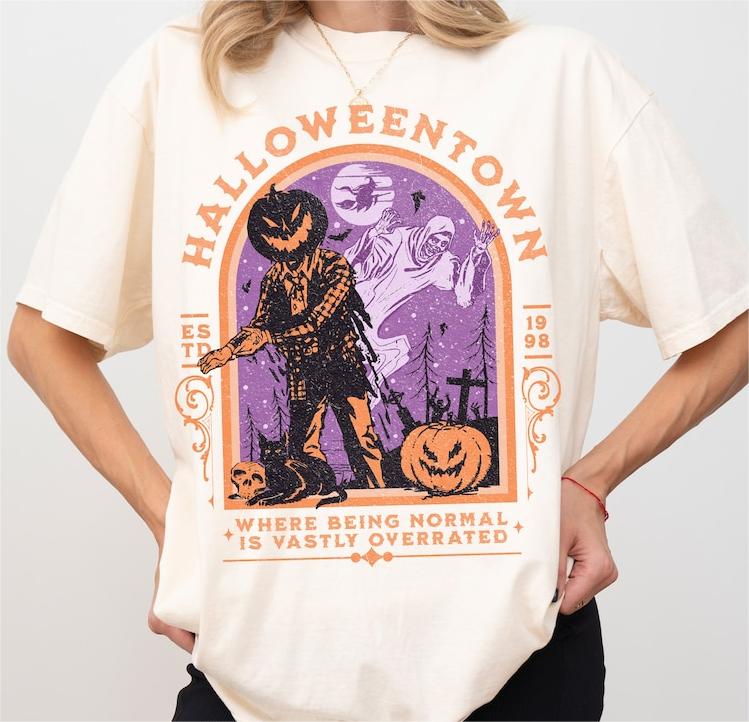 Halloweentown 1998 Shirt, Halloween Retro Unisex Cotton T-Shirt Womenswear Tshirt