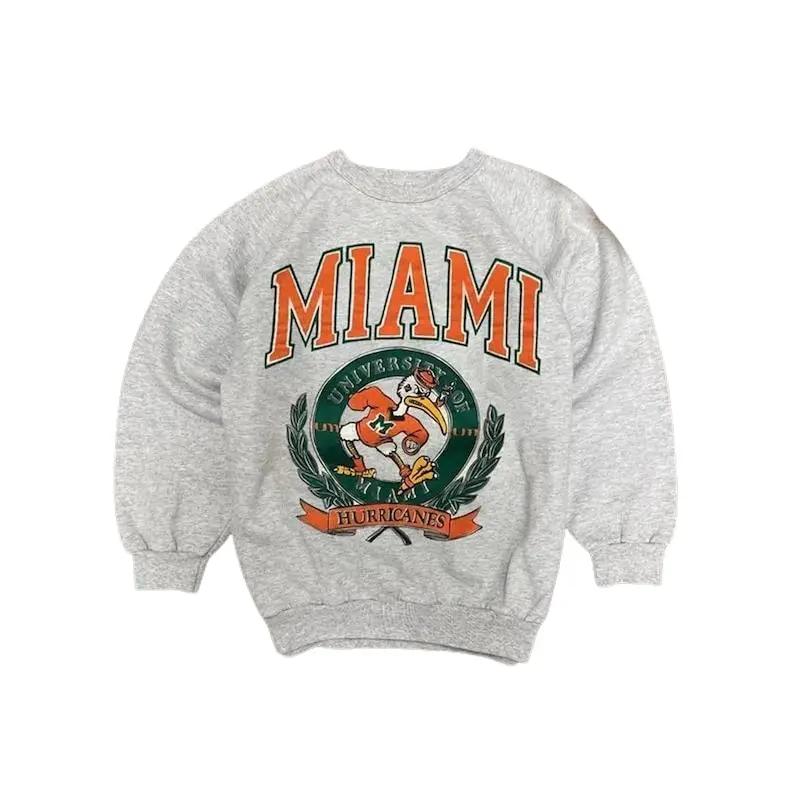 Vintage NCAA Miami Hurricanes Logo Sweatshirt, University of Miami NCAA Unisex t-shirt, sweatshirt, hoodie Cotton Menswear
