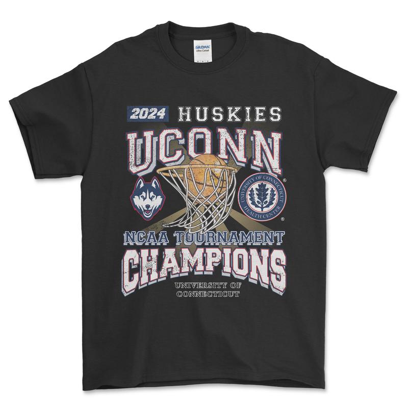 2024 University of Connecticut Tournament Champs NCAA T-Shirt, graphic vintage sports tees for men