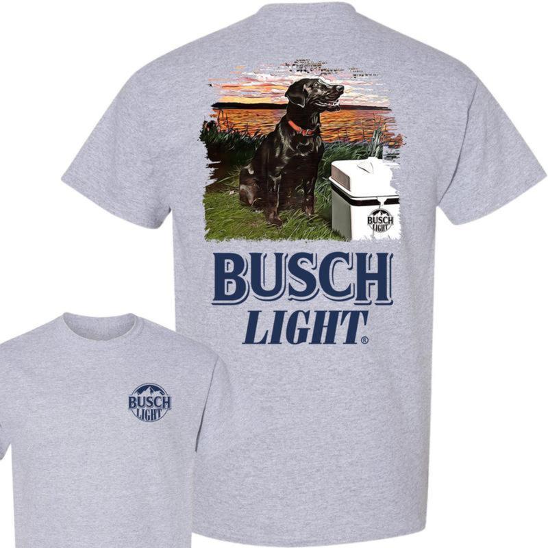 BUSCH LIGHT, BEER,Busch Light Best Friend 2-sided T-shirt, Busch Light T shirt Full Color For Men And Women, Casual Graphic Round Neck T-shirt for Sum