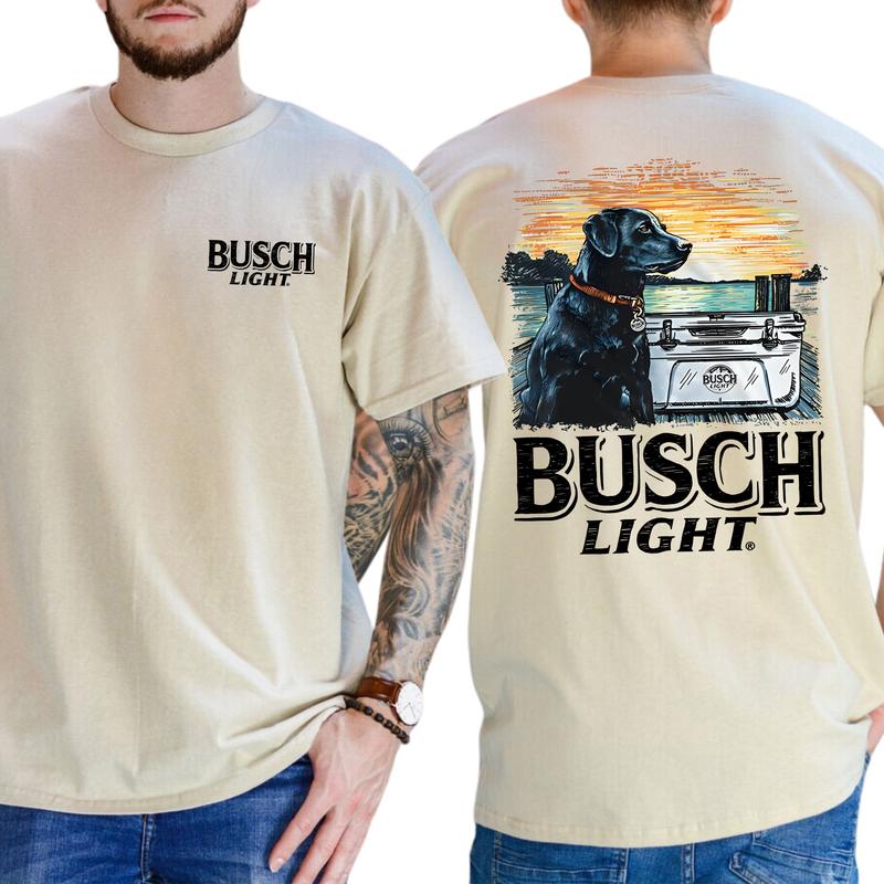 Busch Light Dog Men Limited T-shirt 2 Sides, Gift For Men, Love, Athletic, Casual Classic Cotton, Menswear