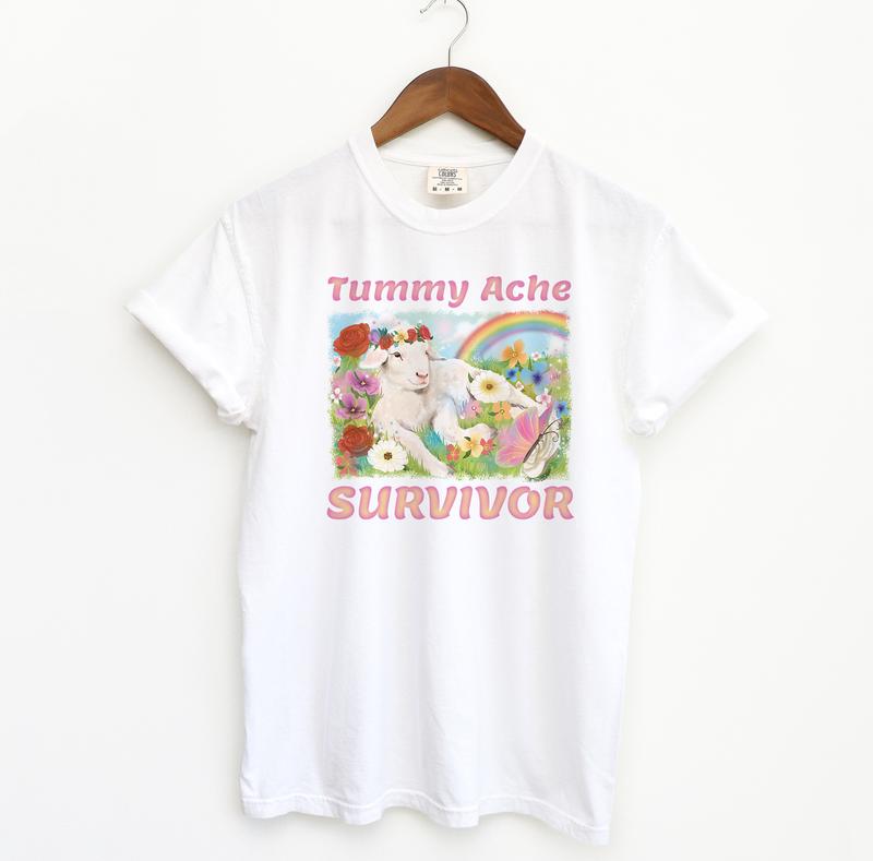 Tummy Ache Survivor Lamb Tshirt, Cute Tshirt, Comfort Colors Shirt