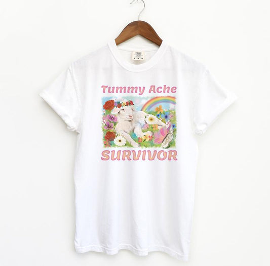 Tummy Ache Survivor Lamb Tshirt, Cute Tshirt, Comfort Colors Shirt