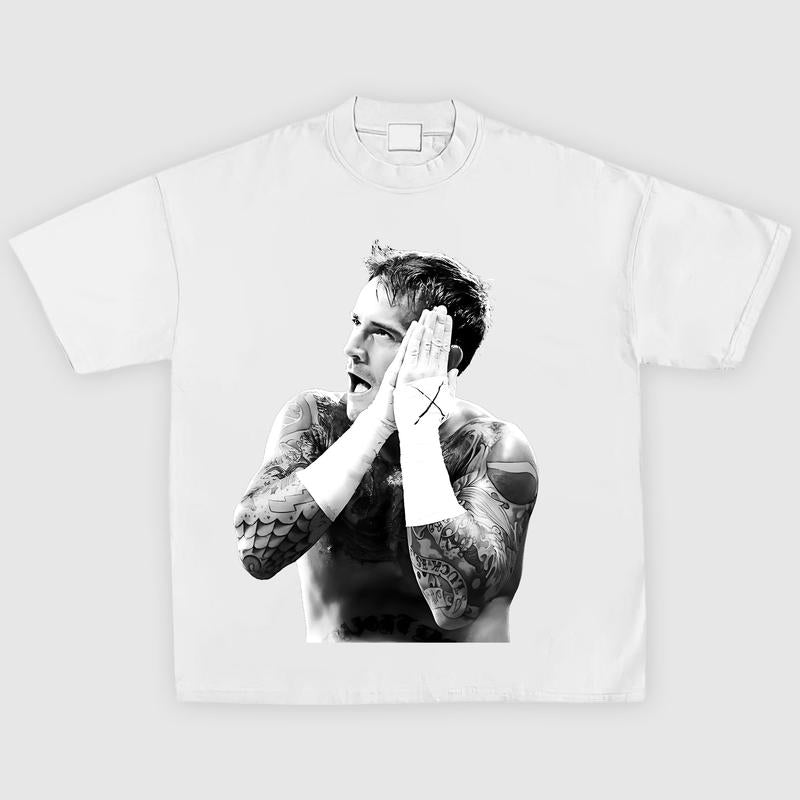 CM PUNK TEE, Wrestling Tee, WWE Tee, Wrestling Gift, Sports Shirt, Workout T-shirt Menswear Streetwear Crewneck Clothing