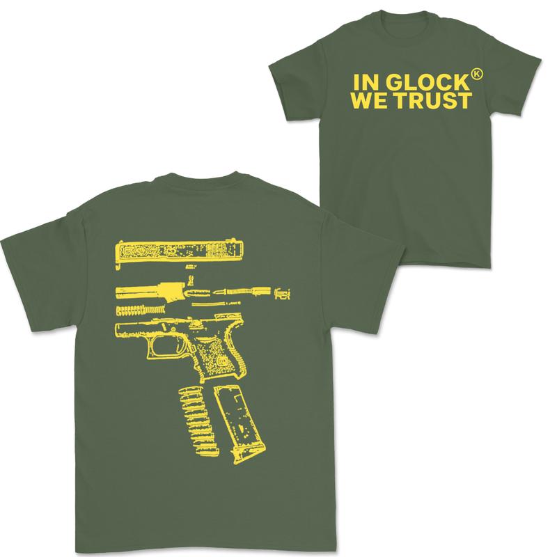 In Glock We Trust Double Sided T-shirt, Vintage T-shirt For Women For Men