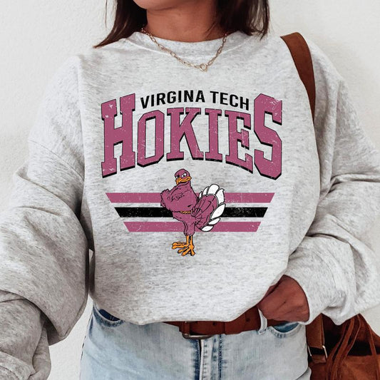 Virginia Tech Hokies Vintage Football NCAA Sweatshirt, Vintage Sweatshirt NCAA, Classic Sport Sweatshirt, Gifts For Football Fan Sport