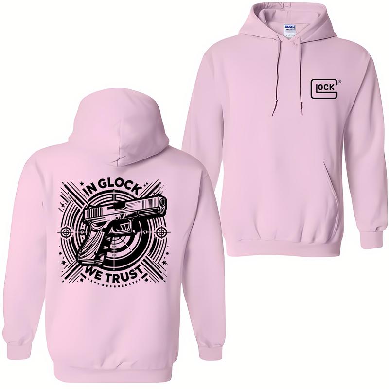 In Glock We Trust Double Sided Hoodie for Men and Women - Classic Fit - Menswear,Unisex Hoodie,Glock Shirt Sweatshirt Pullover