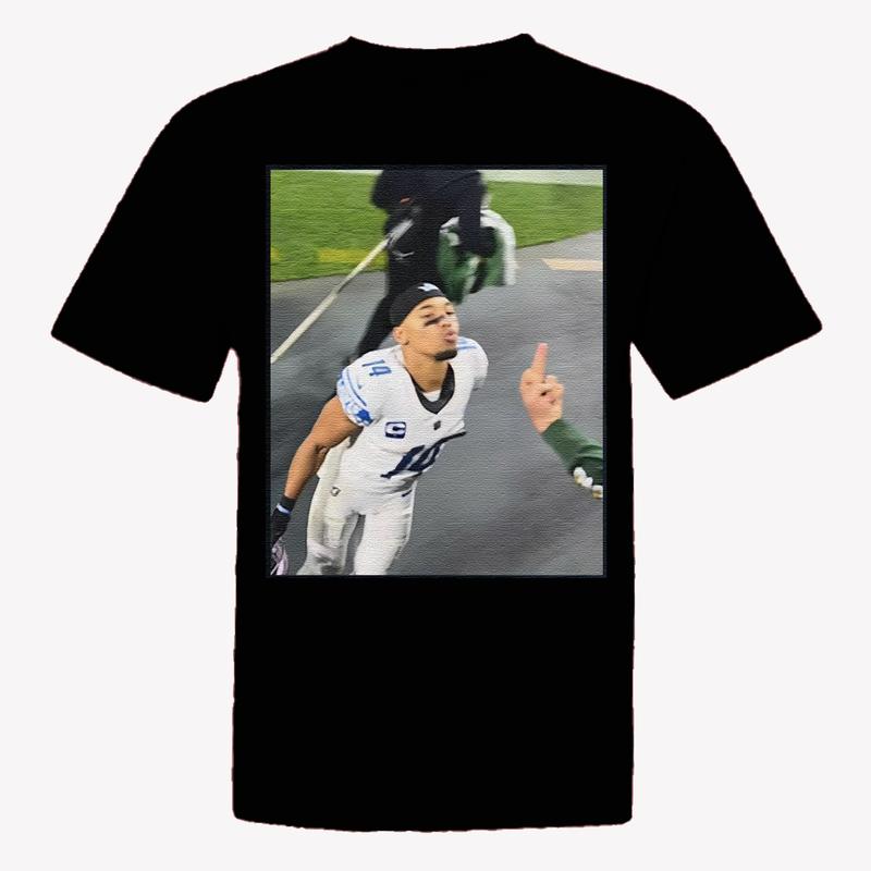 Detroit Football Amon-Ra St Brown Kiss Meme Unisex T-Shirt, Detroit Fan Tee, Funny Football Shirt, Gildan Full Size Color