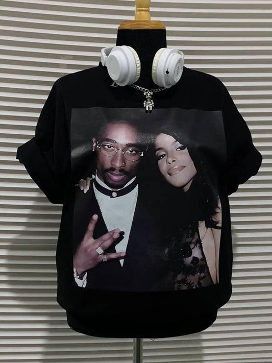 Vintage 90's Hip Hop 2Pac Rapper Tee Crewneck Sweatshirt Hoodie