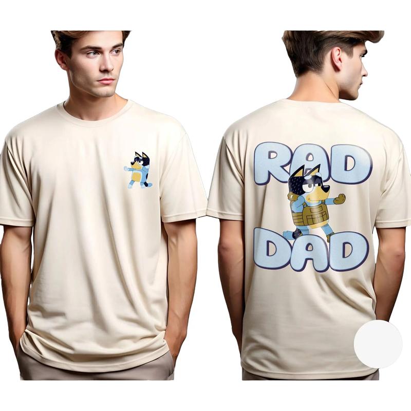 Bluey Rad Dad T-Shirt, Bluey Shirt  Bandit Shirt, Gift For Dad  Bluey Hawaiian Shirt, Bluey Dad Life Shirt, Bluey Family Shirt