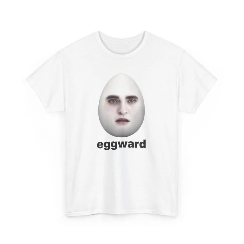 Eggward Tshirt Funny Meme Shirt Edward Cullen Parody Tee Sarcastic Robert Pattinson T Shirt - Menswear Top Graphic Medium Short Sleeve All Seasons Cut