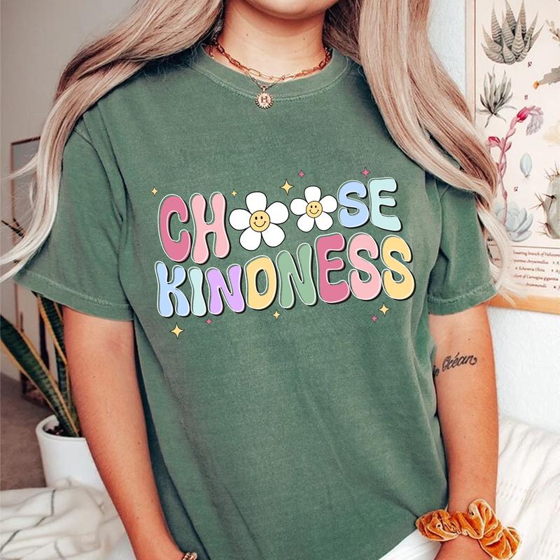 Choose Kindness Teacher Shirt, Comfort Colors Groovy Teacher Shirt, Back To School Shirt for Teacher, Be Kind Shirt, Mental Health Matter Casual Comfy