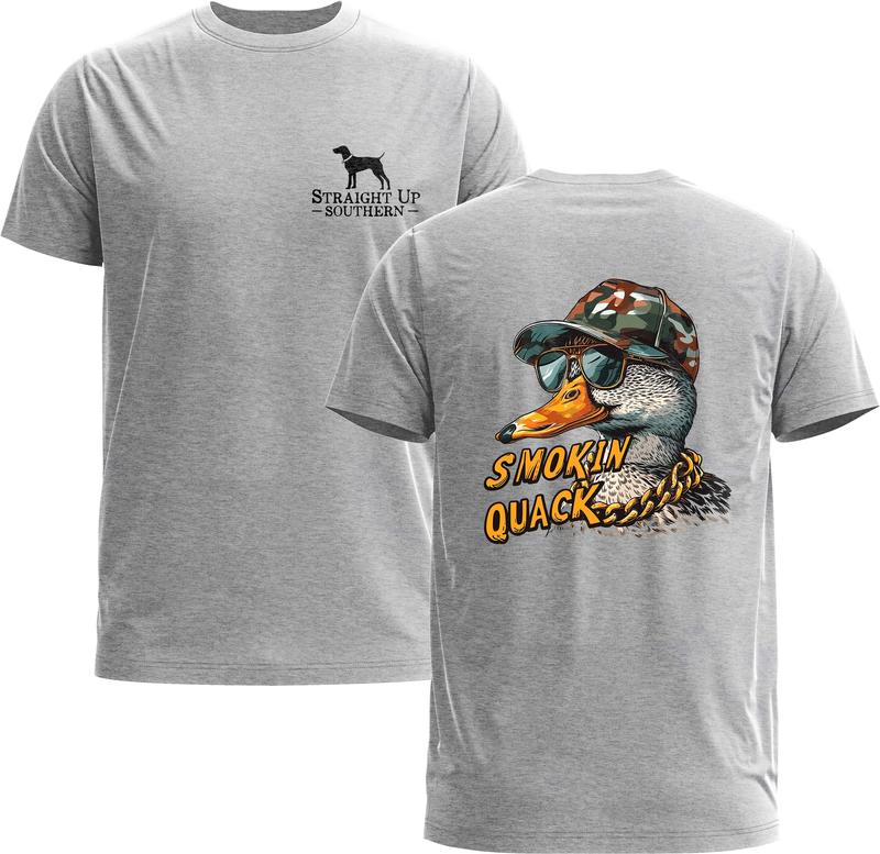 Smokin Quack Laid-Back Duck Unisex Tee - Straight Up Southern Printed TShirt Gift - Gildan 5000 Graphic Shirt, Heavy Cotton, Full Sizing & Colors