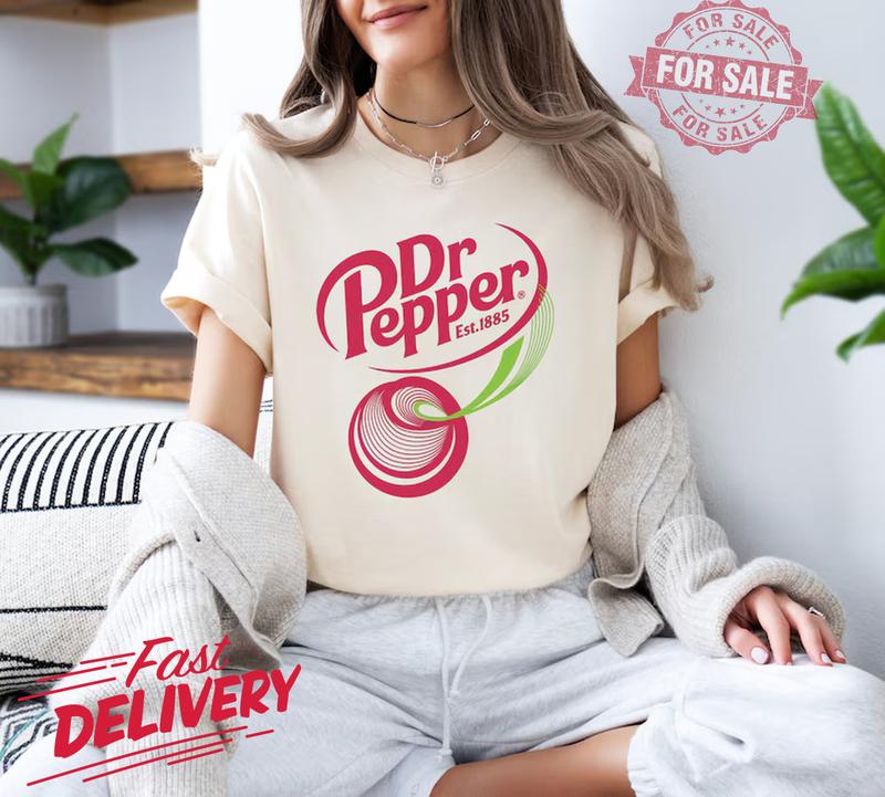 Retro Dr Pepper Vintage Style T-Shirt, Classic Soda Lover Cotton Top, Unisex Casual Softstyle Crewneck Tee, Throwback Drink Graphic