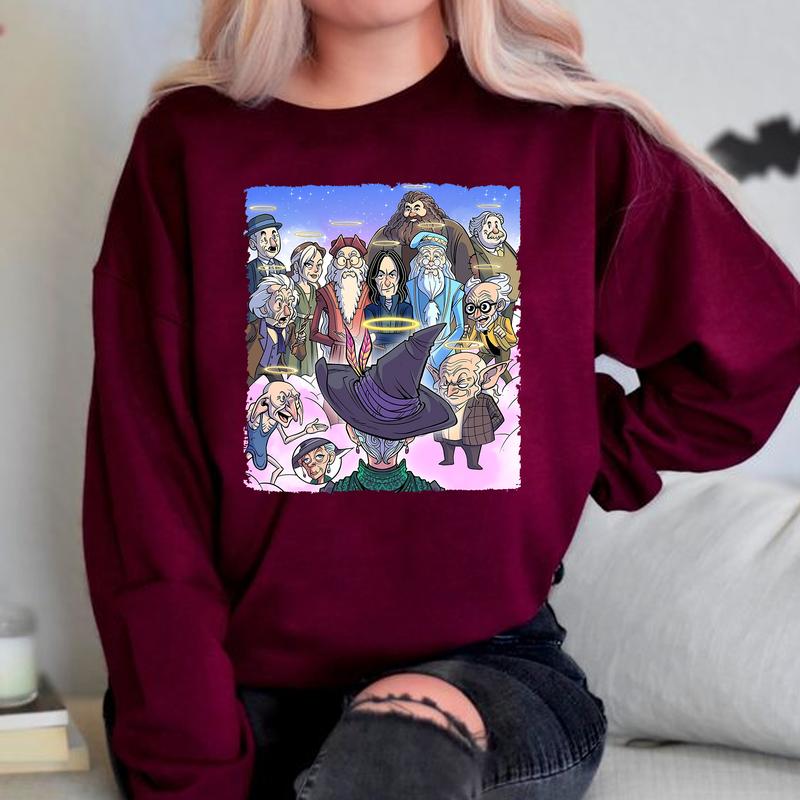 HP Characters In Paradise, Rest In Peace McGonagall Professor Sweatshirt Hoodie Shirt Cotton Relaxed Fit, Harry Tee Womenswear Check Sweaters Tops