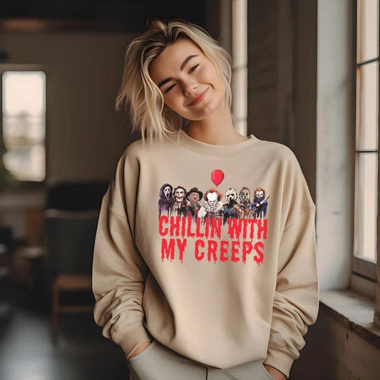 Halloween Friends Shirt, Halloween Characters Friends Sweatshirt, Halloween Movie Character Tee Scary Friends Shirt