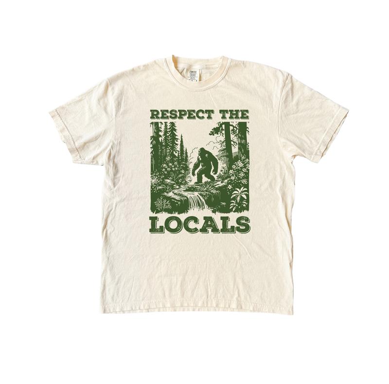 Respect The Locals Bigfoot Shirt, Sasquatch Comfort Colors Shirt Menswear T-Shirt