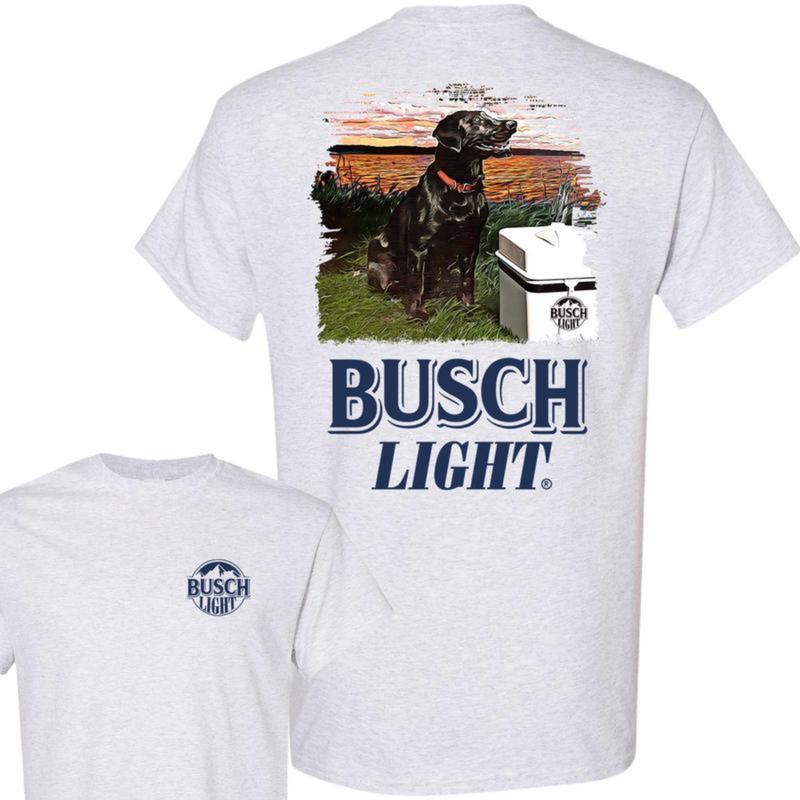 BUSCH LIGHT, BEER,Busch Light Best Friend 2-sided T-shirt, Busch Light T shirt Full Color For Men And Women, Casual Graphic Round Neck T-shirt for Sum