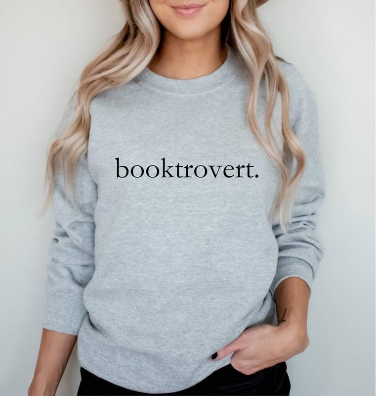 Booktrovert Sweatshirt, Book Lover Crewneck, Cute Book Lover