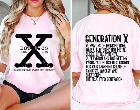Custom Year Gen X Memories 2 Side T-shirt, Generation X 1965-1980 Shirt V9