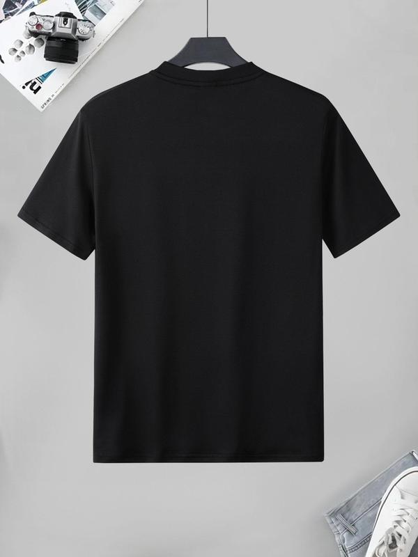 Men's Letter Print Round Neck Graphic Tee, Regular Fit Casual Crewneck Short Sleeve T-shirt, Men's T Shirts, T Shirts for Men,Â Streetwear Graphic Tees