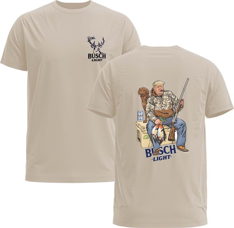 Trump Hunter Busch Light Tee - Busch Light Beer Unisex Gift - Gildan 5000 Graphic TShirt, Heavy Cotton, Full Sizing & Colors