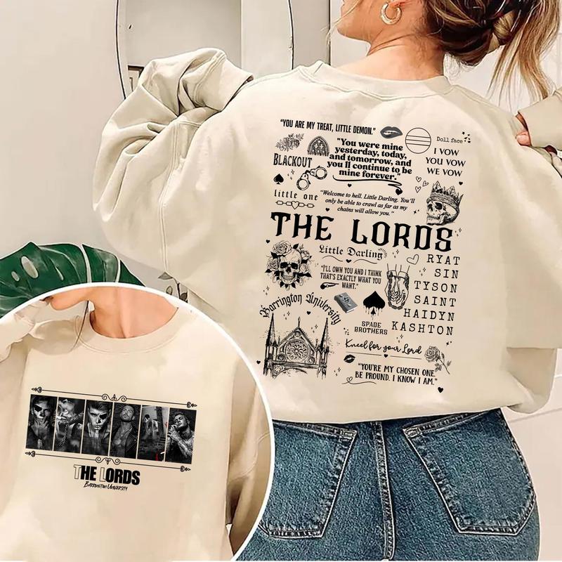 The LORDS Series Book Boys 2 Sides Sweatshirt, Barrington University Shirt, Shantel Tessier Merch, LORDS Series Shirt, Dark Romance Merch, Bookish Mer