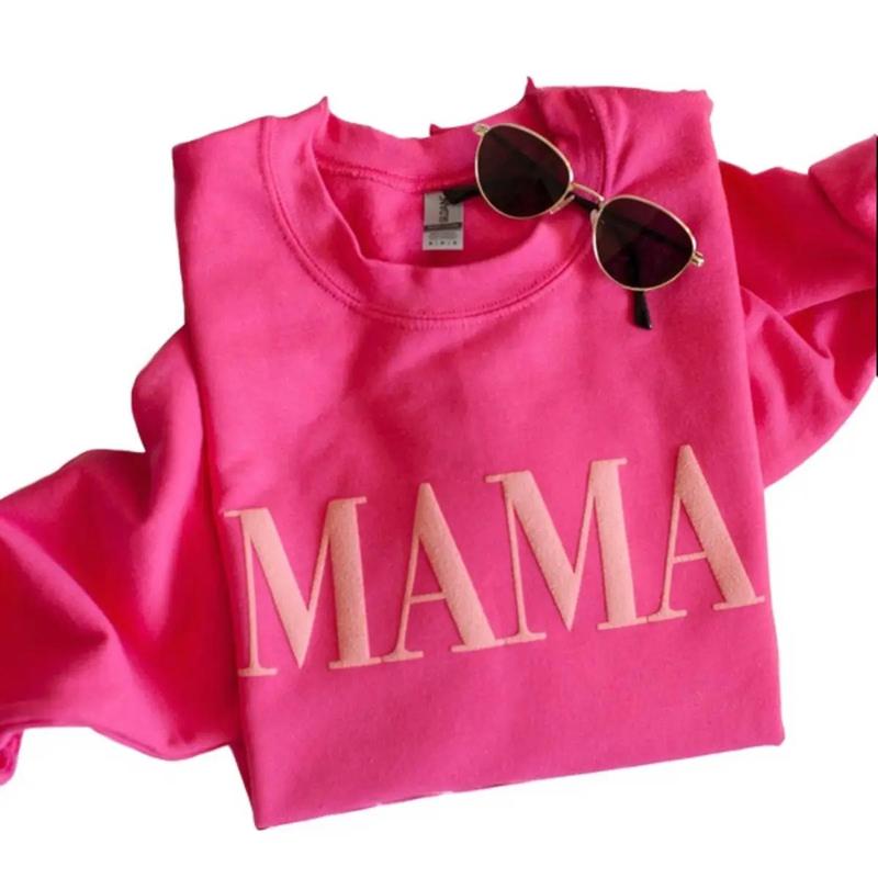 Pink Mama Puff Print Crewneck Sweatshirt, Hoodie, T-shirt
