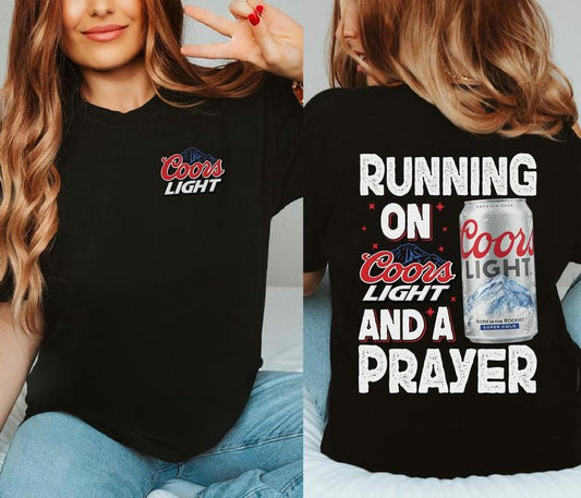 Coors Light Beer Shirt, Running On Coors Light And A Prayer Shirt, Running On And A Prayer Shirt