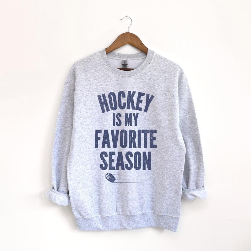 Hockey Is My Favorite Season Sweatshirt, Gifted Hockey Sweatshirt, Hockey Mom Gift, Hockey Season Shirt, Gifted Hockey Player Crewneck 595DB