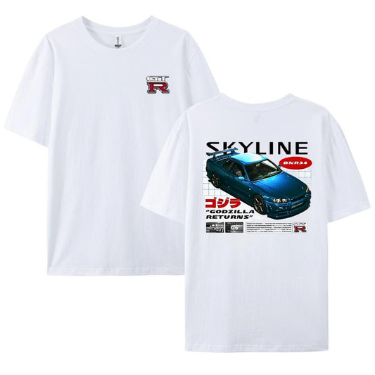 Nissan Skyline R34 T-Shirt - Original Art Car Shirt Poster Type Design for Birthday, Gifts For Car Guys, Gift for Dad