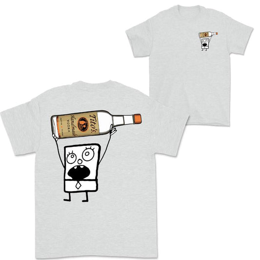 Doodlebob Titoâ€™s Vodka Drawing 2 Sided T-Shirt, Funny Drinking T-Shirt, Summer T-Shirt, Full Color T-Shirt, Unisex T-Shirt, For Men, For Women, Gift F