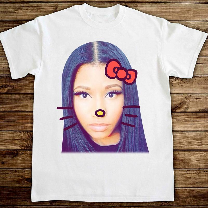 Mariah kitty red cute Shirt Cotton Fabric Unisex