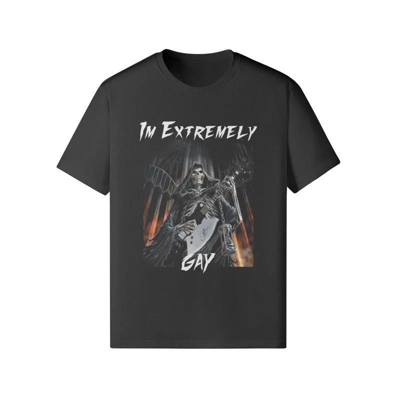I'm Extremely Gay Funny Meme Shirt, Oversized Graphic Tee, Unisex Pride T-Shirt, Gifts for Family, Casual Crewneck Adult Shirts