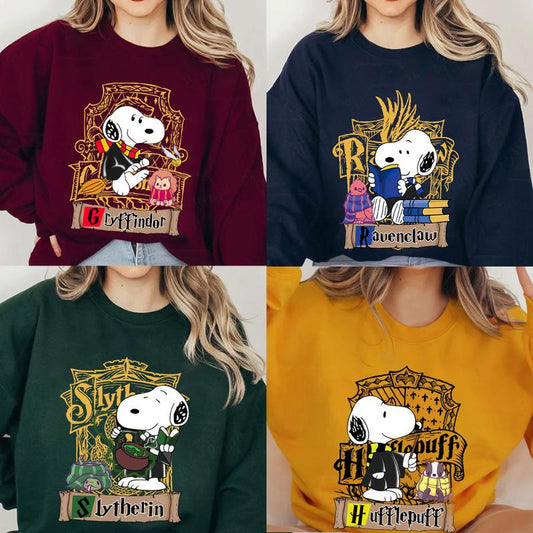 Wizard Snoopy Hogwarts Houses Shirts , Harry Potter Sweatshirts, Bookish Shirt