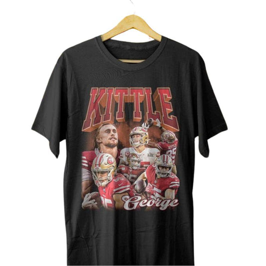 George Kittle Shirt, American Football Player Graphic Tee, Vintage 90s shirt Classic Cotton Fabric Menswear Top