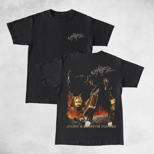 Travis Utopia Is Where Ever You Are Double Sides Front And Back Premium T-Shirt Cotton Unisex Shirt Rap Shirt Rapper Rap Tee Hiphop Shirt Music Tour M