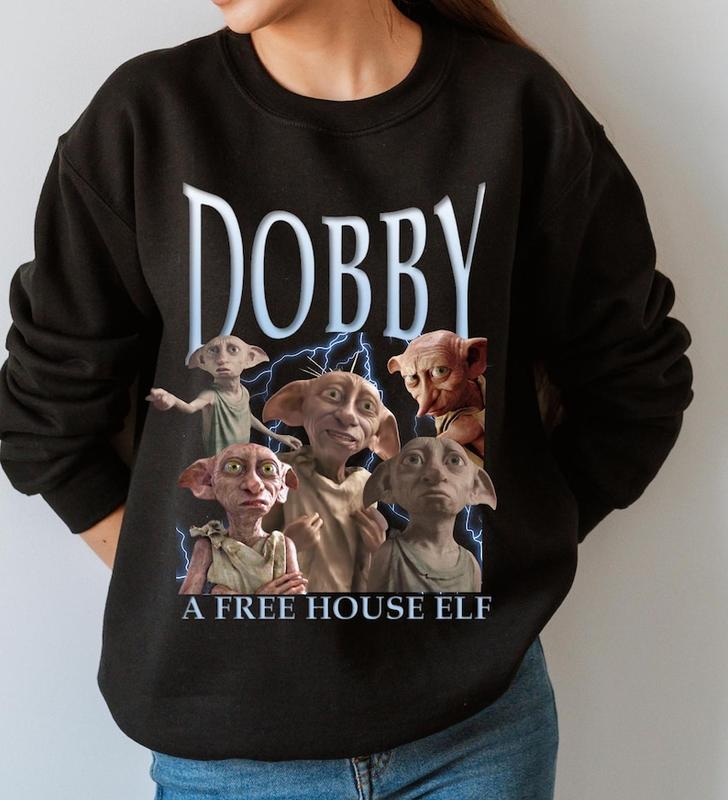 Harry Potter Dobby Tee, 90s Vintage Unisex Cotton Shirt, Wizarding World Gift, Hogwarts , 90s rap Tee, Bootleg Tee, Vintage Harry potter