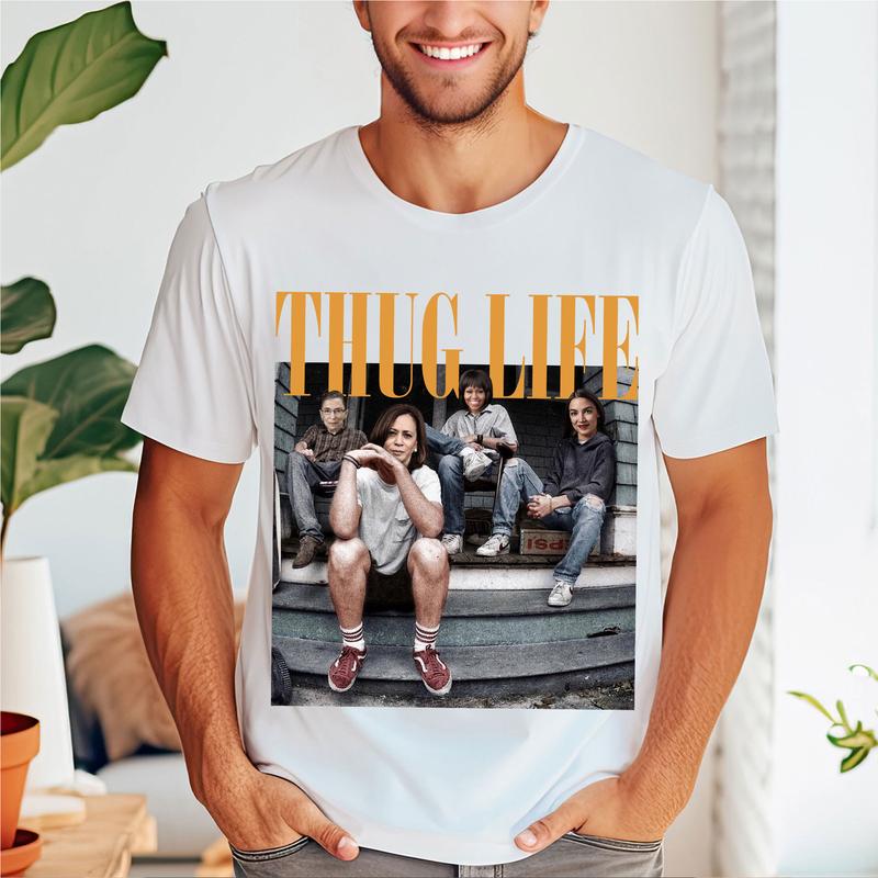 Thug LifÐµ Funny T-Shirts, KamalÐ° Ruth AOC MichellÐµ Thug Life Shirts