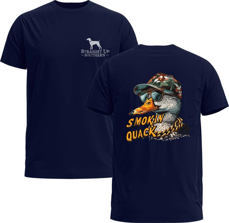 Smokin Quack Laid-Back Duck Unisex Tee - Straight Up Southern Printed TShirt Gift - Gildan 5000 Graphic Shirt, Heavy Cotton, Full Sizing & Colors